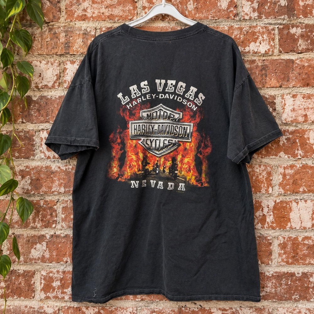 Vintage 2003 Harley-Davidson Las Vegas Nevada T-Shirt Black 2XL Biker 2000s
